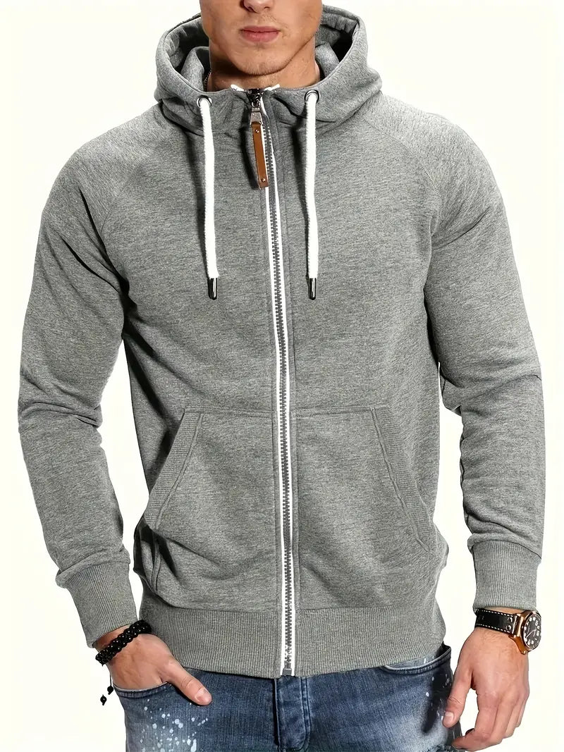 Elias – langärmeliger Zip-Hoodie für Herren