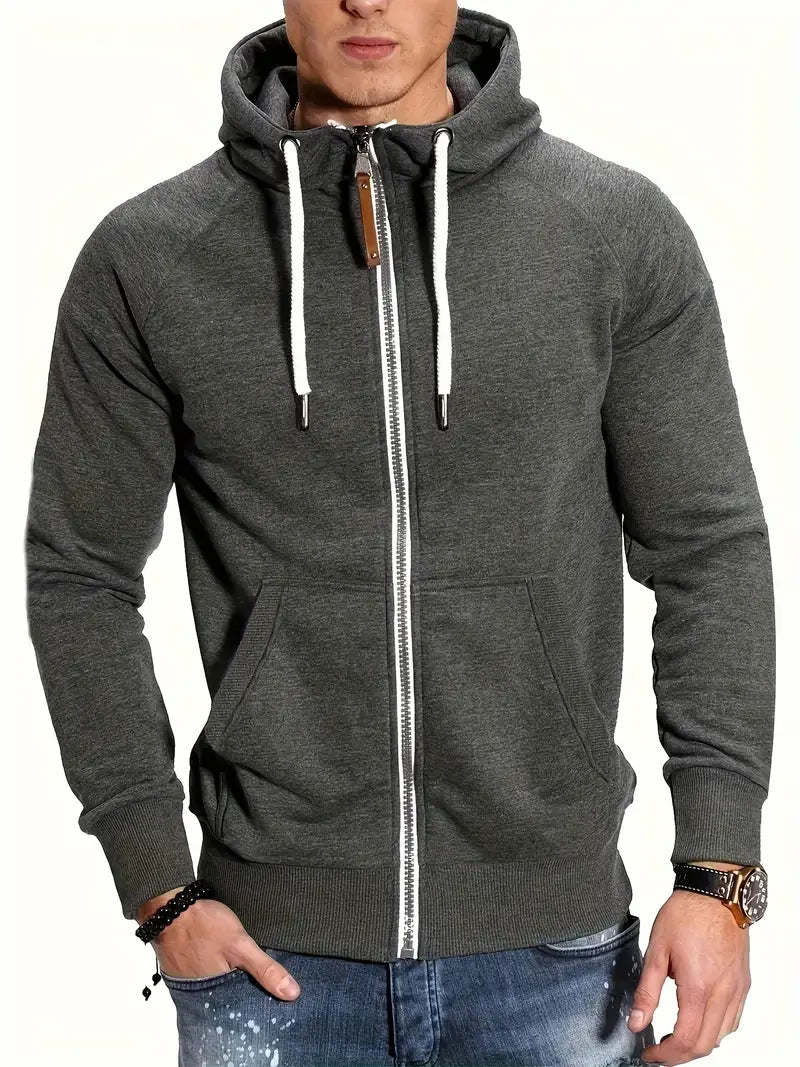 Elias – langärmeliger Zip-Hoodie für Herren