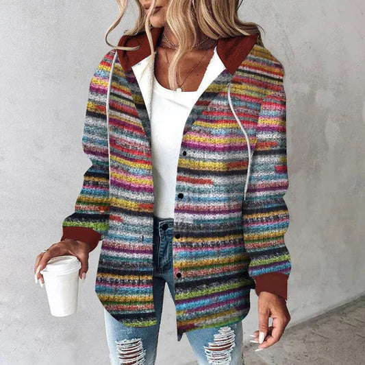 Talea – leichte Outdoor-Jacke mit Kapuze und stilvollem Print