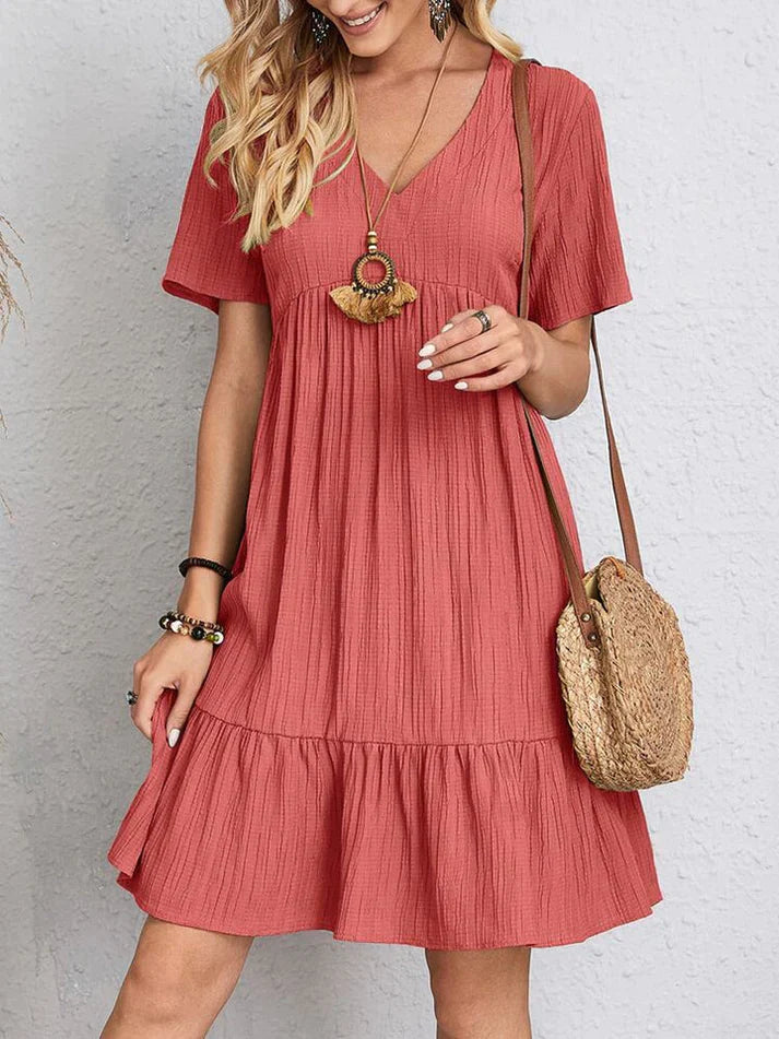 Alina – Weites Kleid mit elegantem V-Ausschnitt
