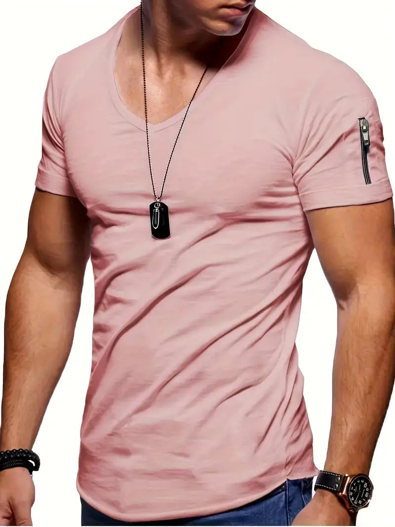 Nilo – Herren-T-Shirt mit V-Ausschnitt in lässigem Stil