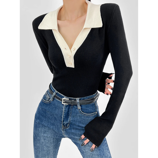 Emilia - Damen Pullover mit Kragen