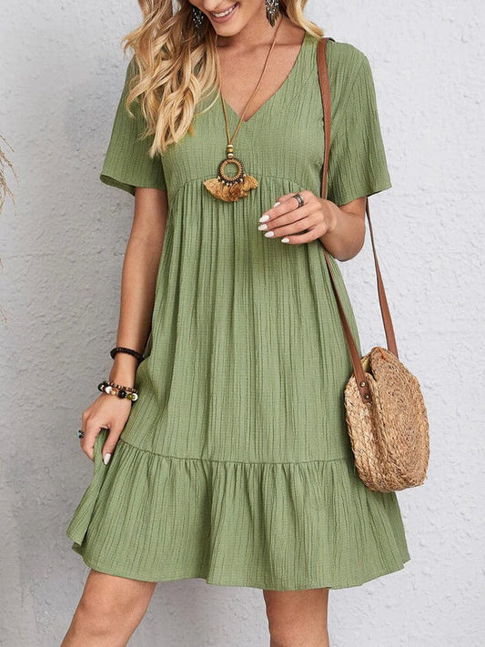 Alina – Weites Kleid mit elegantem V-Ausschnitt
