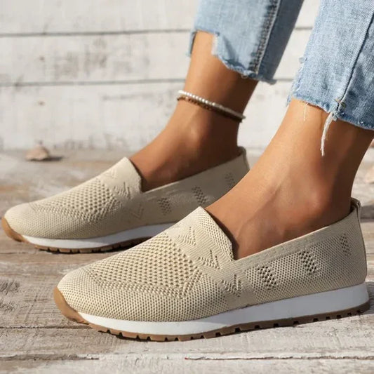 Mira – Luftige Damen-Strickslipper in natürlichem Look