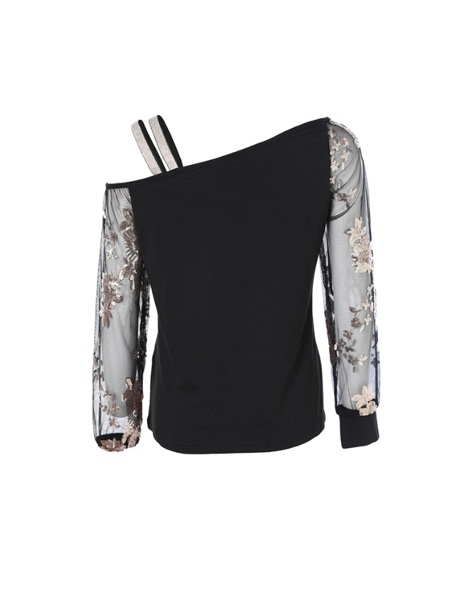 Alina – Kühles Trägershirt mit floralen Paillettenakzenten