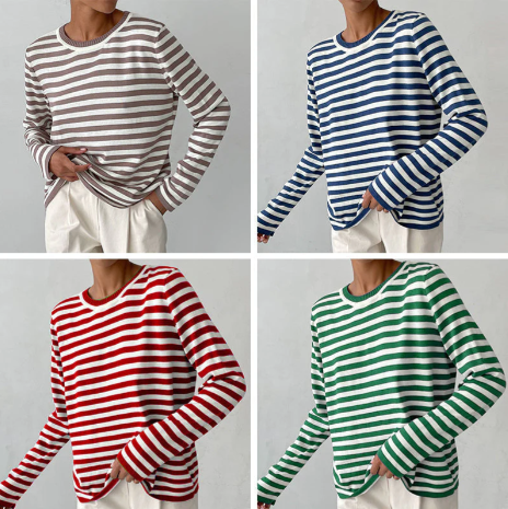 Lina – Gestreiftes Langarmshirt mit klassischem Charme