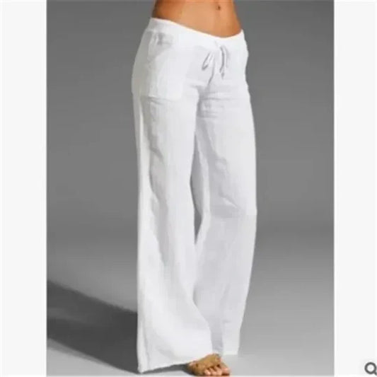 Elina – Weiße Leinenhose mit zeitlosem Sommerstil